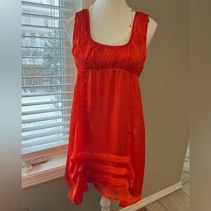 [2]Nelli By Janice Red Scoop Tunic Tank Dress NWOT
